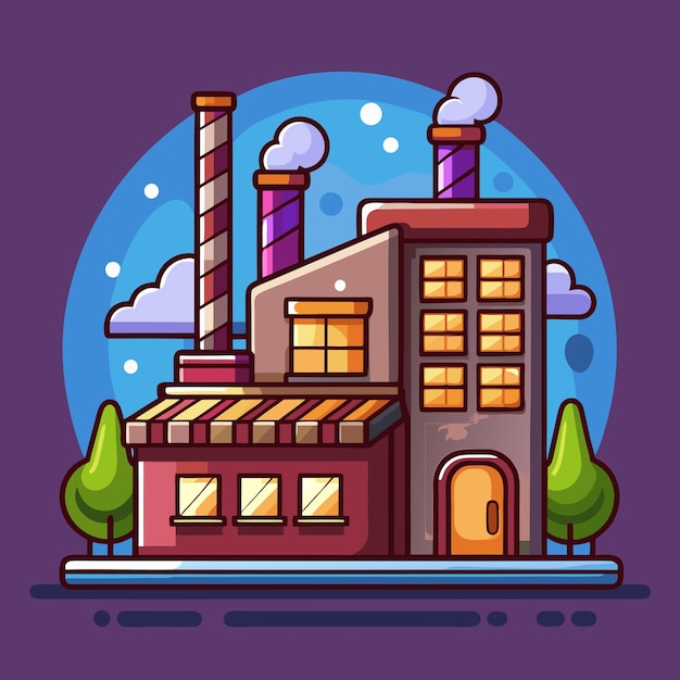 Vector engaging chocolate factory vector icon design