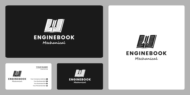 Engineer book, manual book logo design for mechanic and workshop