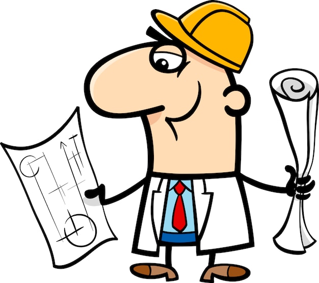 Vector engineer cartoon illustration