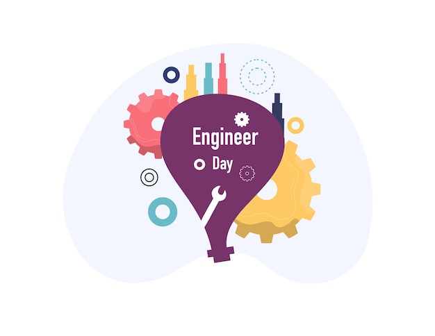 Engineer day illustration vector design for day of engineer event vector