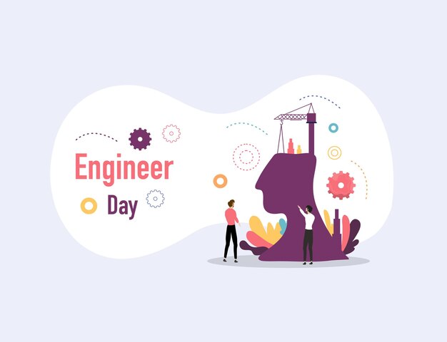 Vector engineer day illustration vector design for day of engineer event vector