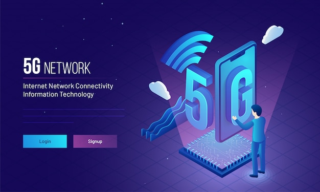 Engineer or developer establish wireless 5G network.