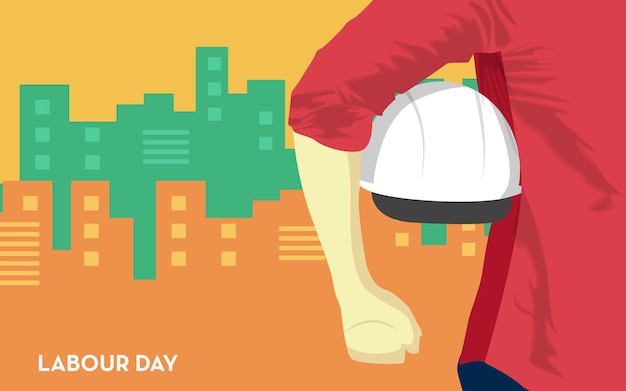 Engineer with hardhat Happy labour day background