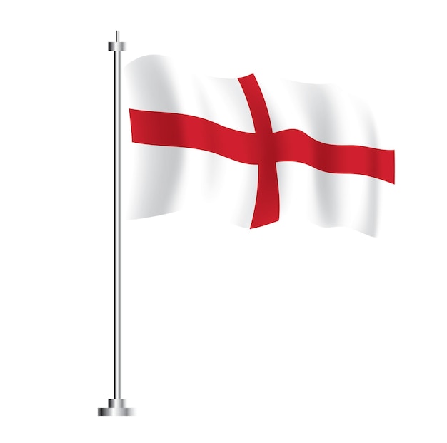 England Flag Isolated Wave Flag of England Country