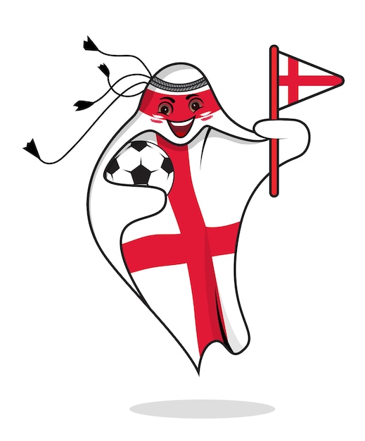 England flag with mascot world cup vector.