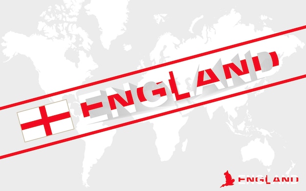 England map flag and text illustration