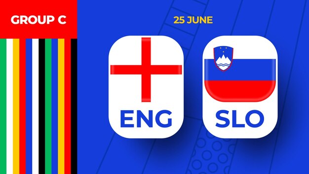 England vs Slovenia football 2024 match versus 2024 group stage championship match versus teams intro sport background championship competition