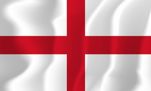 England Waved Flag Vector Illustration Background