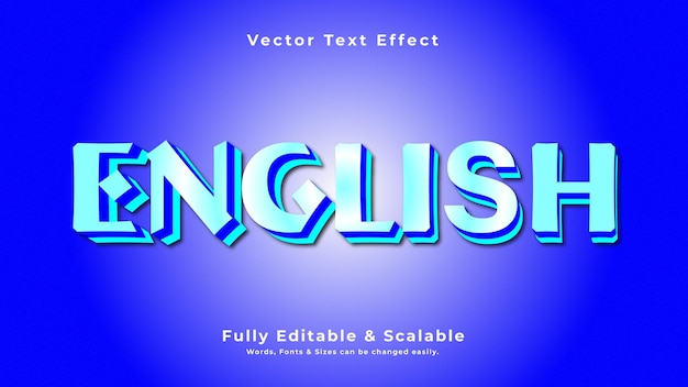 ENGLISH 3D Vector Text Effect Fully Editable Print Ready