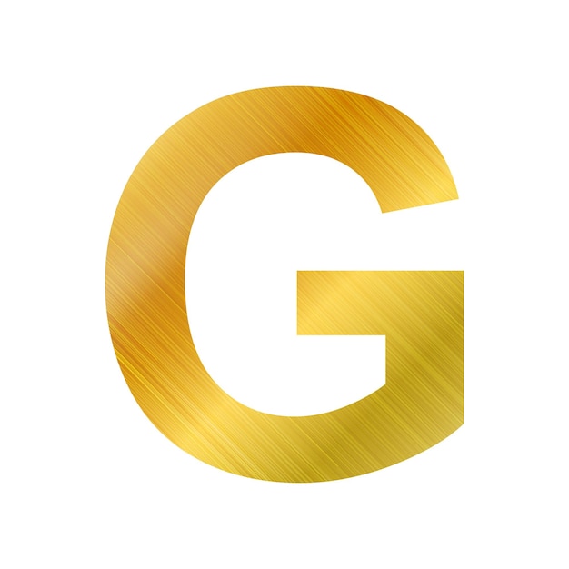 English alphabet gold texture letter G on white background Vector