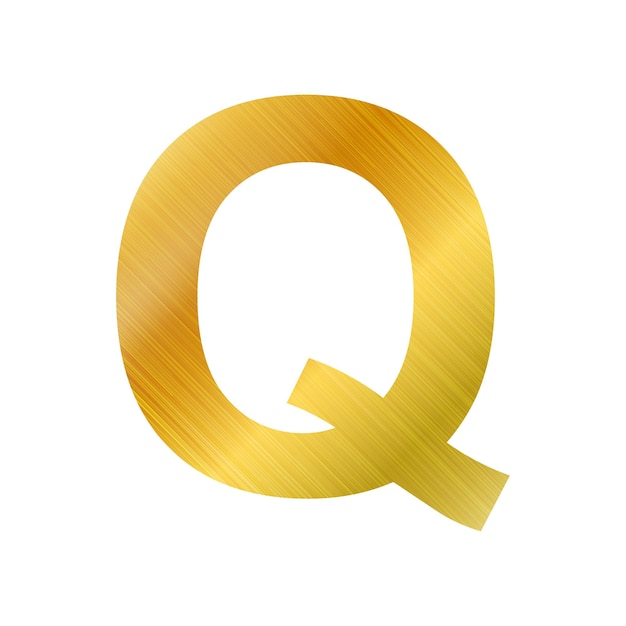 English alphabet gold texture letter Q on white background Vector