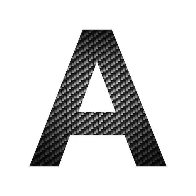 English alphabet letter A carbon dark texture on white background Vector