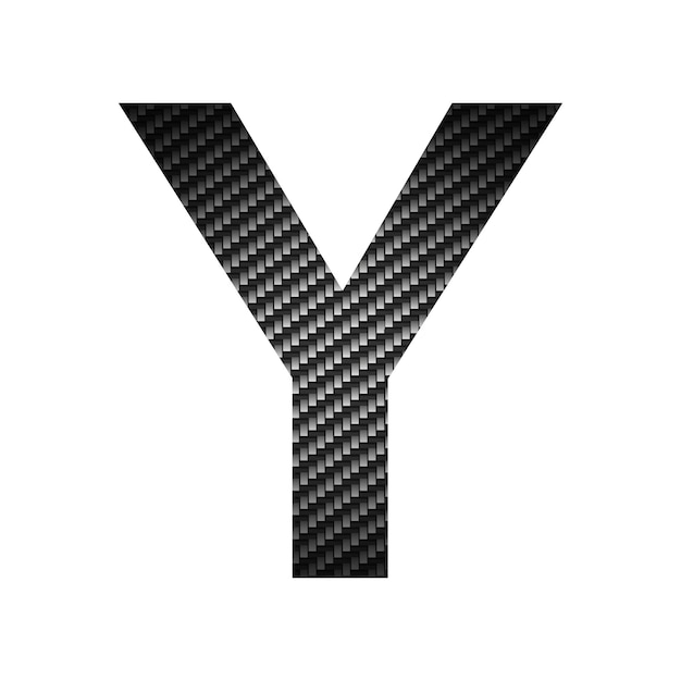 English alphabet letter Y carbon dark texture on white background Vector