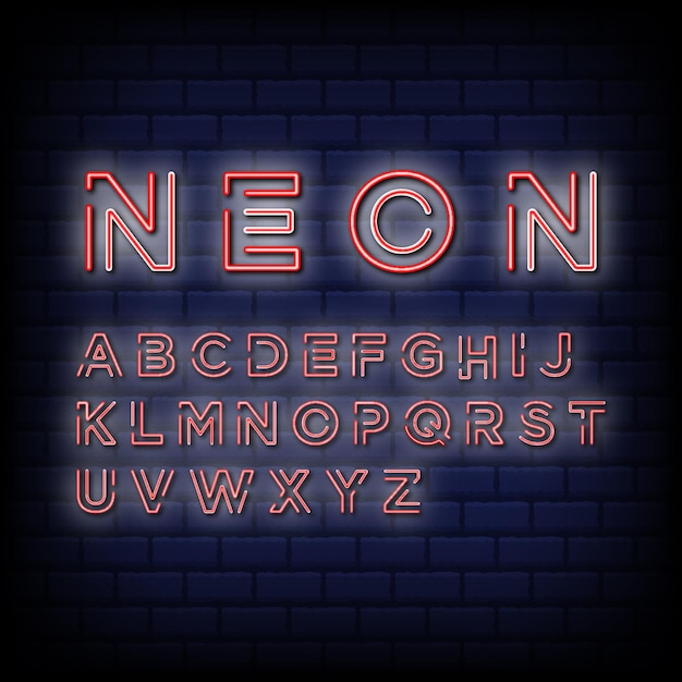 Vector english alphabet neon signs style text vector. alphabet a to z vector