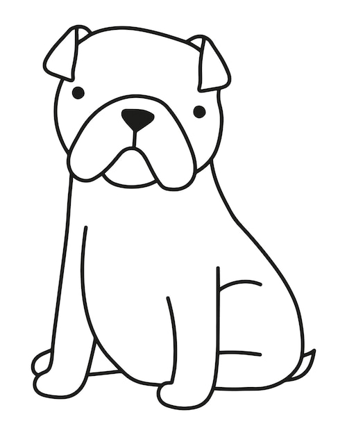 English bulldog dog vector illustration