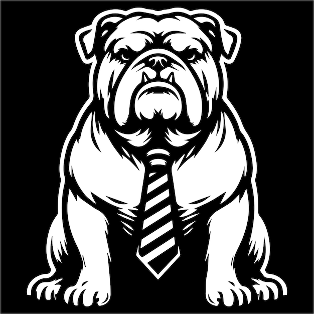 English Bulldog Wearing Tie vector design