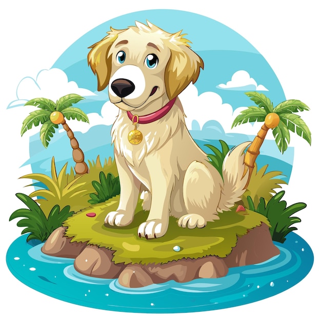 English Cream Retriever dog upset angry island vector