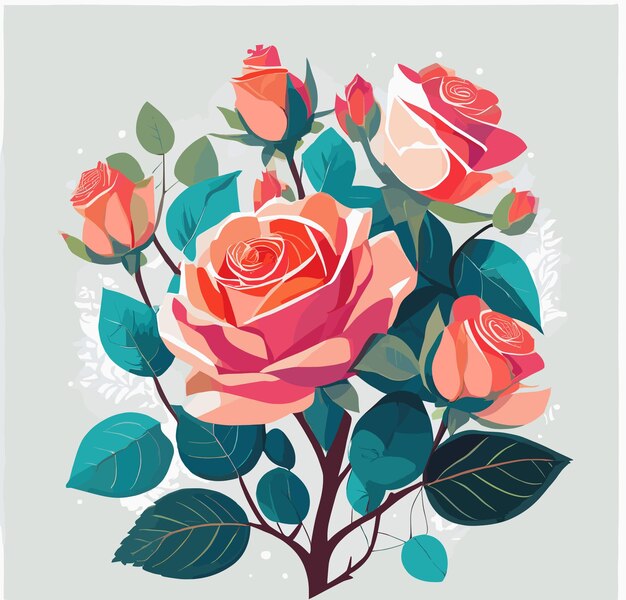 Vector english garden roses