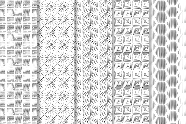 Engraving hand drawn pattern collection