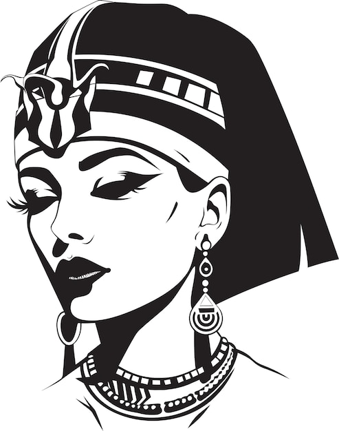 Vector enigmatic cleopatra full body vector logo design inspiring mystery radiant royalty cleopatra full b