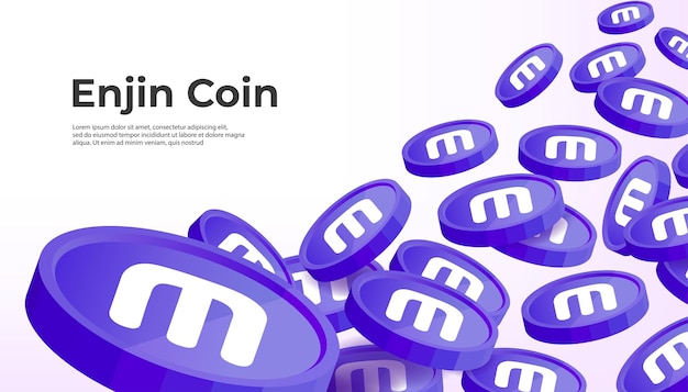 Enjin Coin ENJ cryptocurrency concept banner background