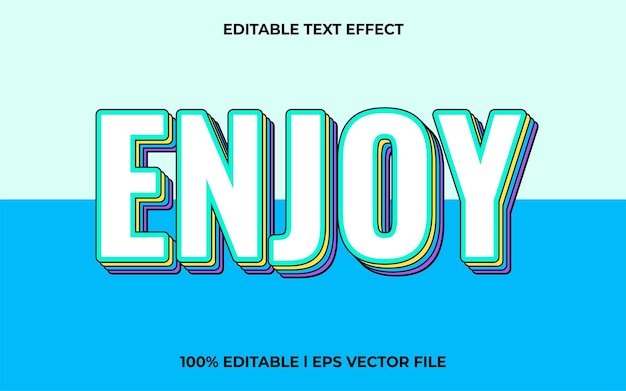 enjoy 3d text effect and editable text template 3d style use for trendy tittle