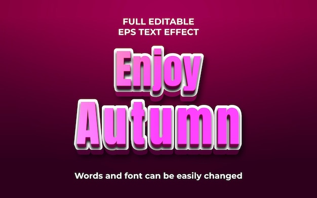 Enjoy autumn 3d editable text style effect