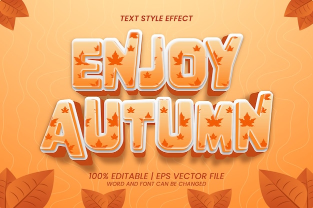 Enjoy Autumn text effect editable 3D Cartoon style