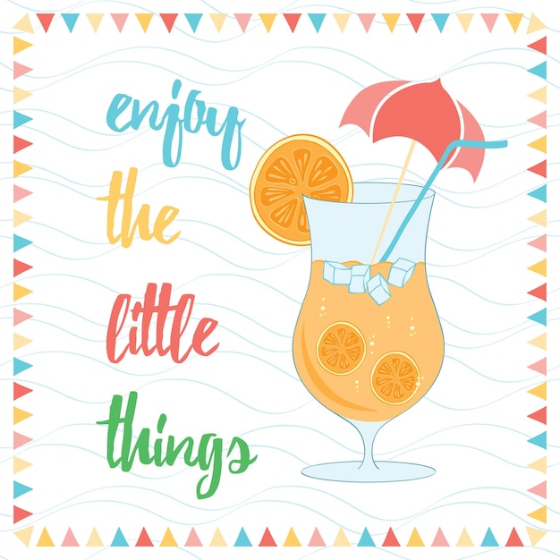 Enjoy The Little Things Quote Typographical Background