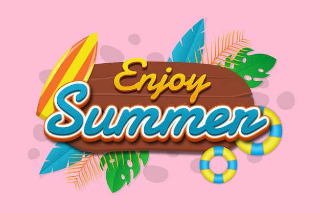 Enjoy summer background with editable text effect