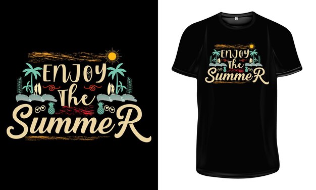 Vector enjoy the summer t shirt design summer holydays t shirt design summer quotes for t shirt design