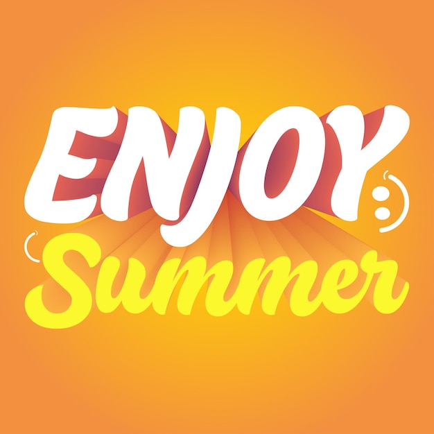 Enjoy Summer vector text for summer party non editable text effects