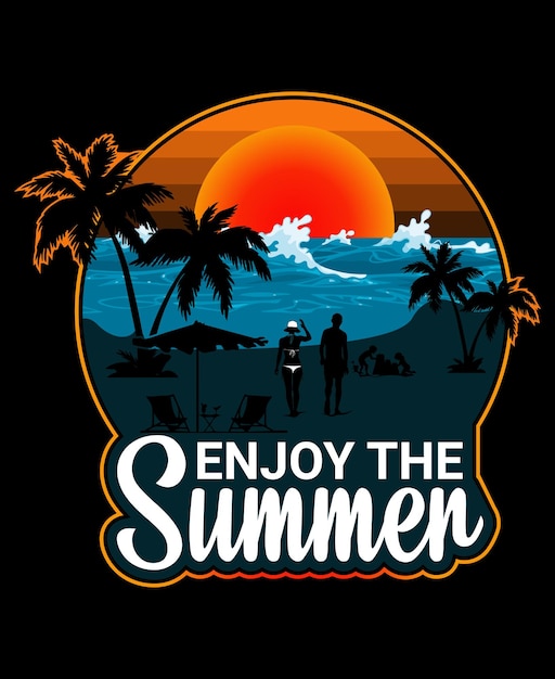 Enjoy the summer Vintage Tshirt Design