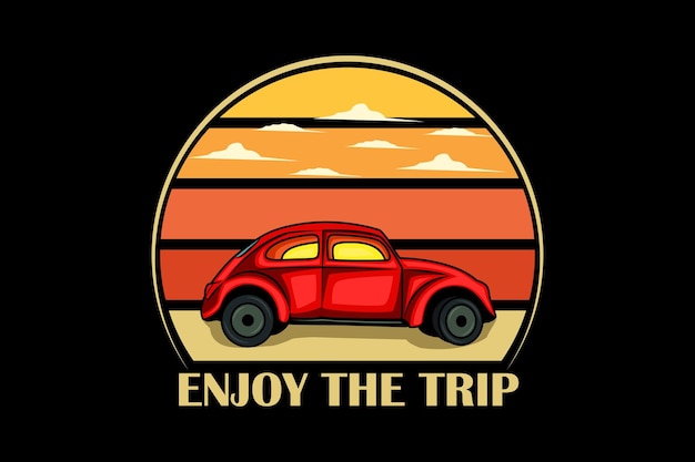 Enjoy the trip retro design landscape