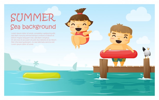 Enjoy tropical summer holiday background