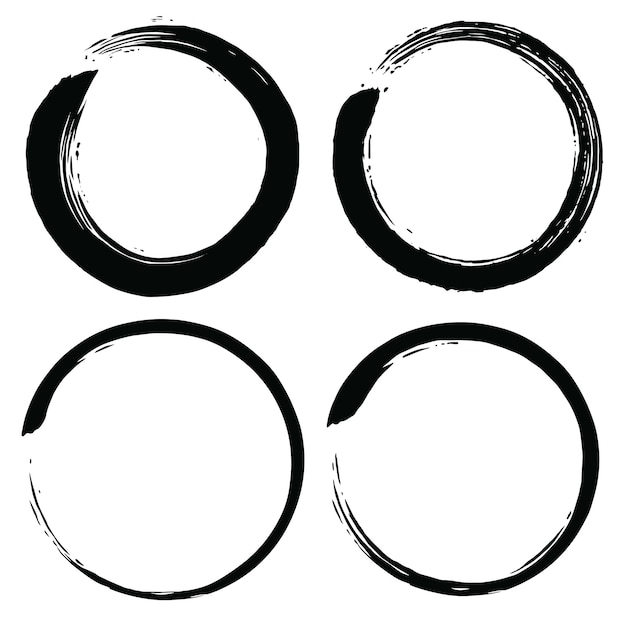 Enso Zen Brush Circles Set Illustration Vector Collection