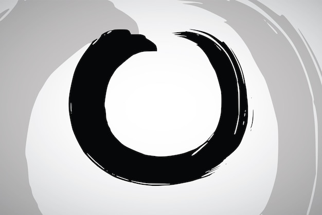 Enso Zen Circle Brush Stroke Logo Design Vector Illustration Icon Art