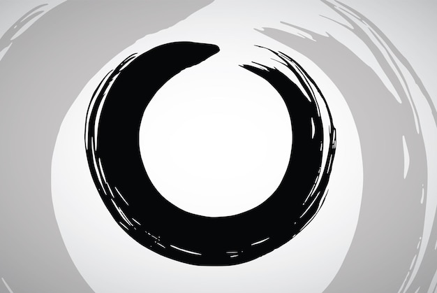 Enso Zen Circle Brush Stroke Logo Design Vector Illustration Icon Art