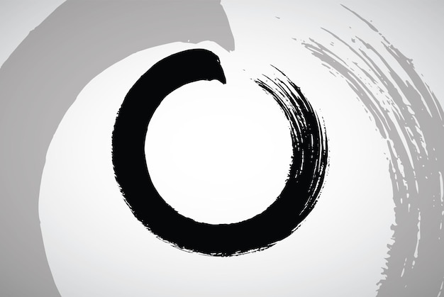 Enso Zen Circle Brush Stroke Logo Design Vector Illustration Icon Art