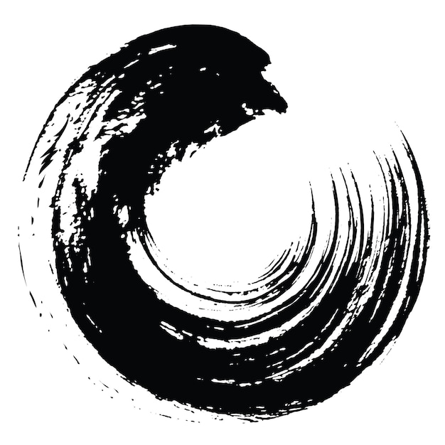 Enso Zen Japanese Circle Brush Paint Vector Logo Icon Illustration