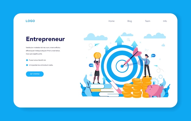 Enterpreneur web banner or landing page