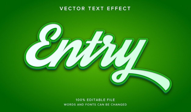 Entry editable 3d text effect