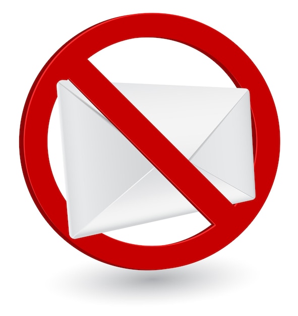 Envelope 3d no spam concept icon