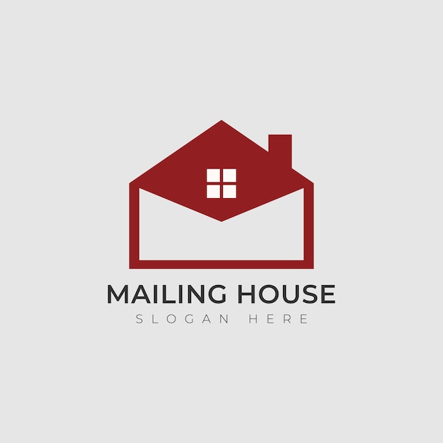 Envelope design with house home building logo vector icon design illustration Mail icon