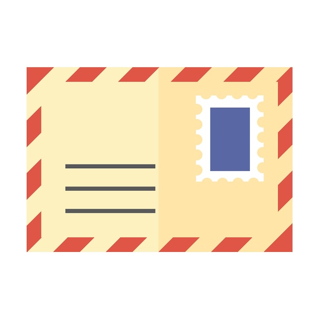 Envelope icon in flat color style