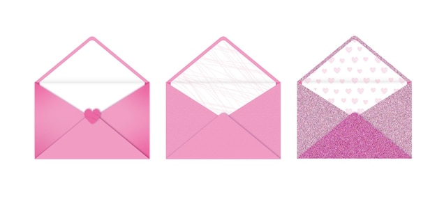 envelope love valentine b-day pink decoration letter mail send gift wedding invitation