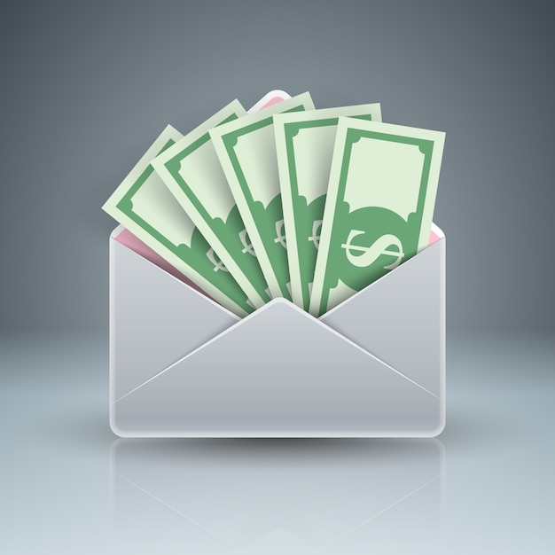 Envelope, mail, email, bribe money dollar icon 