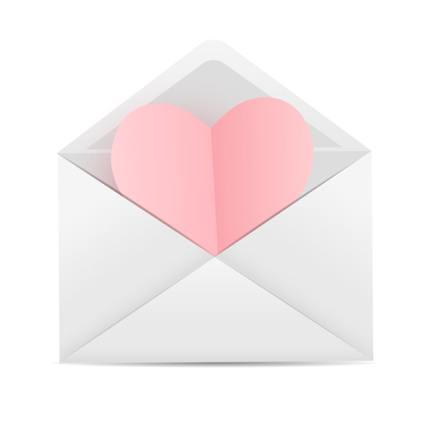 Envelope with Heart Symbol. Love and Feelings Background Design. illustration