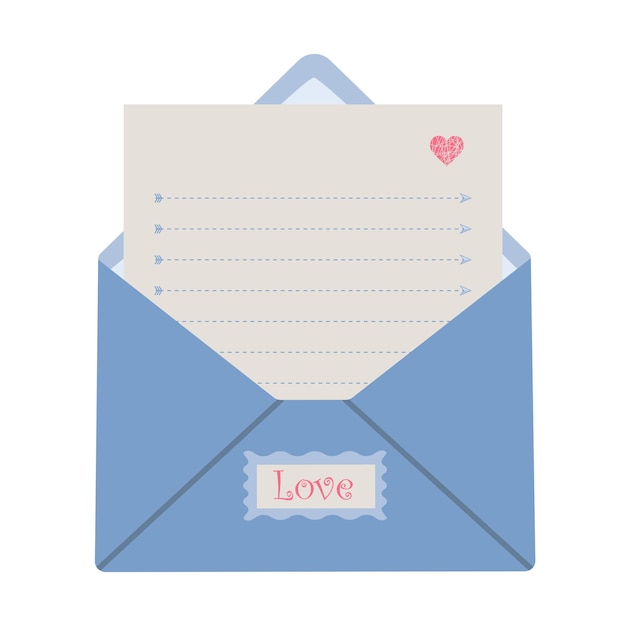 An envelope with a piece of paper inside invitation template messages letters design template for