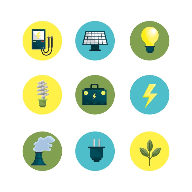 environment buttons icons to care planet